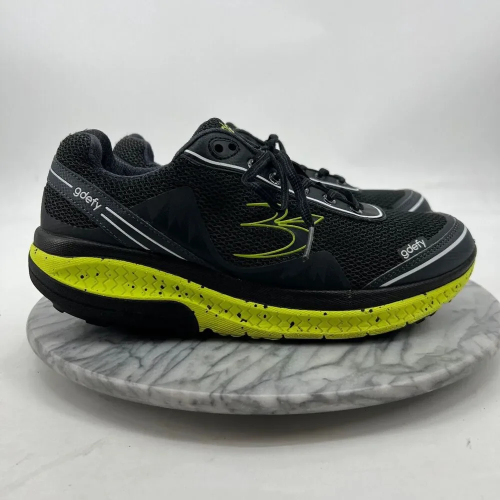 Gravity Defyer Shoes Womens 10.5 Black Lime Green Gdefy Athletic Workout Sneaker